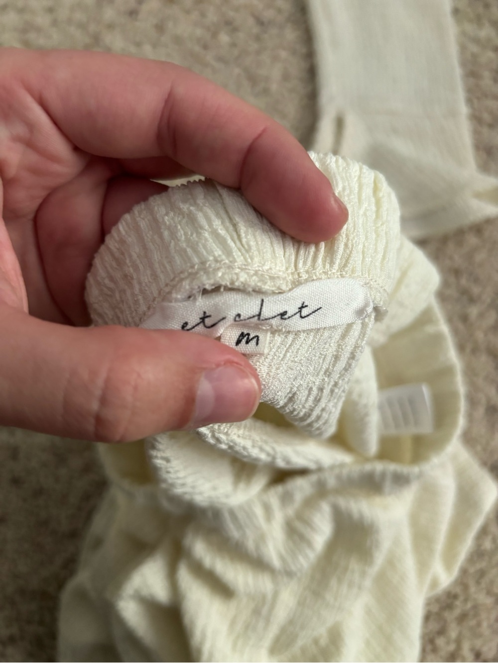 Et clet Cream Ribbed Button-Up Set - Picture 13 of 16